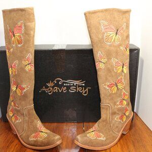 Agave Sky Women’s Leather Monarch Butterfly Boots.